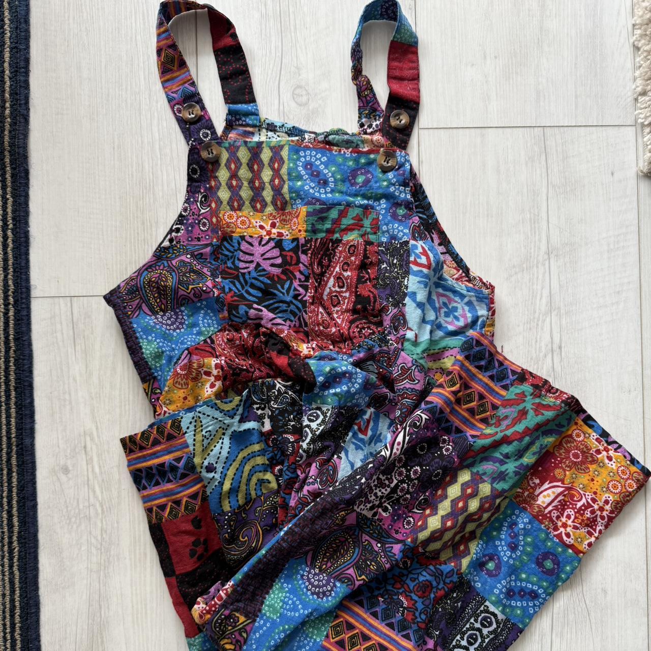 Women's Overalls - Multi - S – Colourful patchwor… - image 1