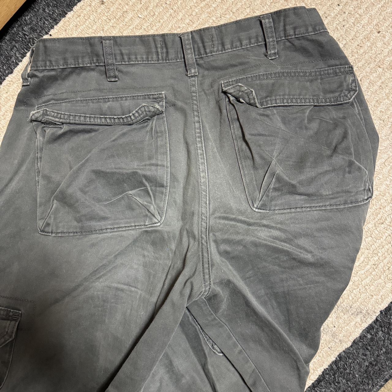 Dark Grey Wrangler Cargo Pants 34 x 32 Baggy Fit... - Depop