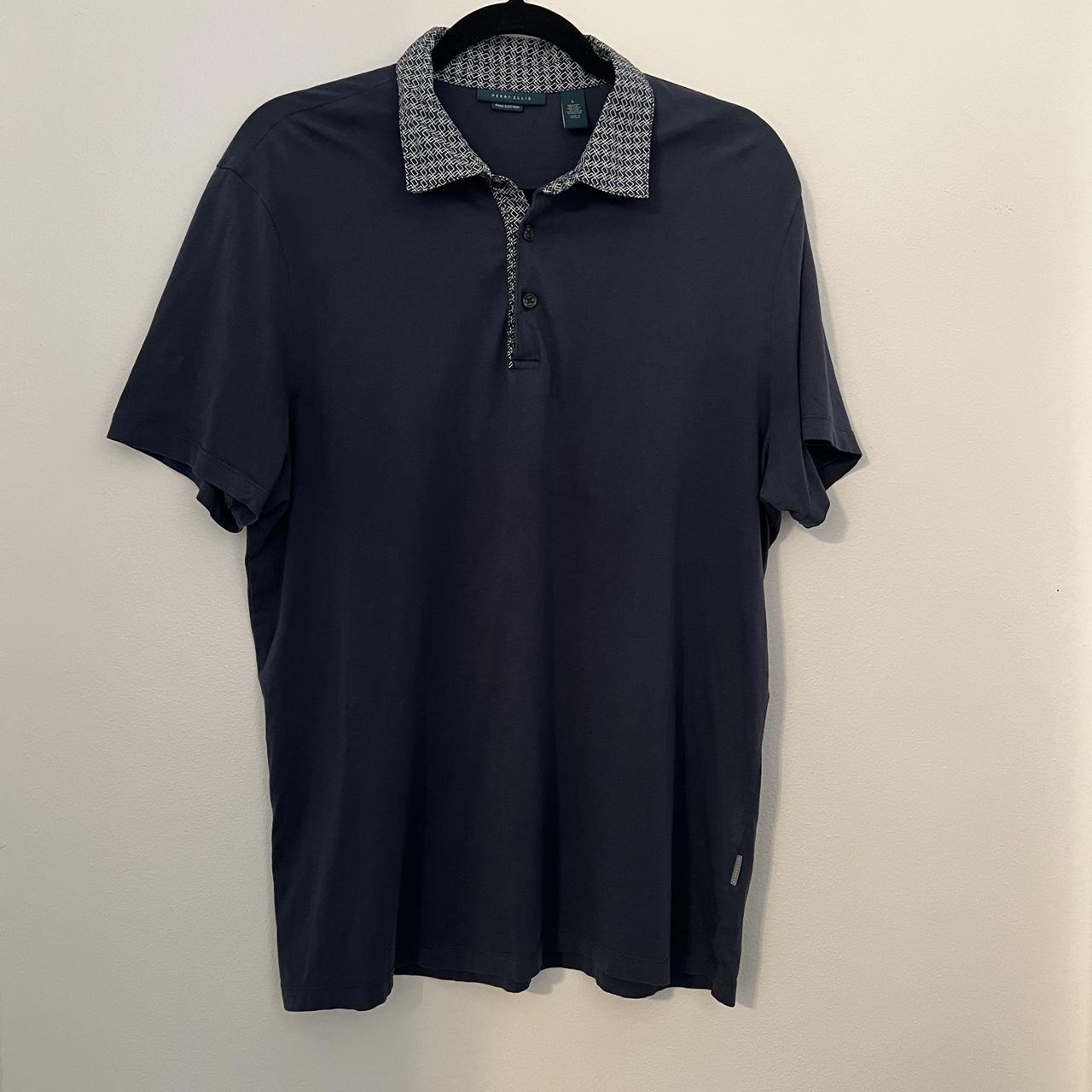 Perry Ellis Soft Pima Cotton Polo Shirt in size L... - Depop