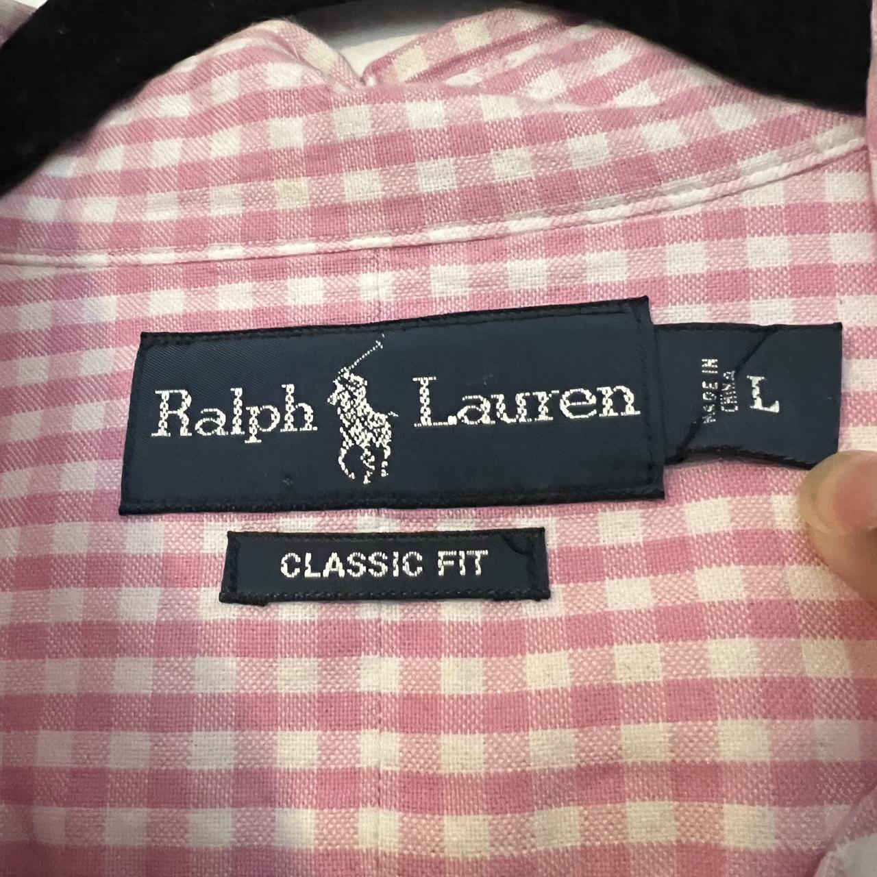 Polo Ralph Lauren Men's Pink and White Shirt | Depop