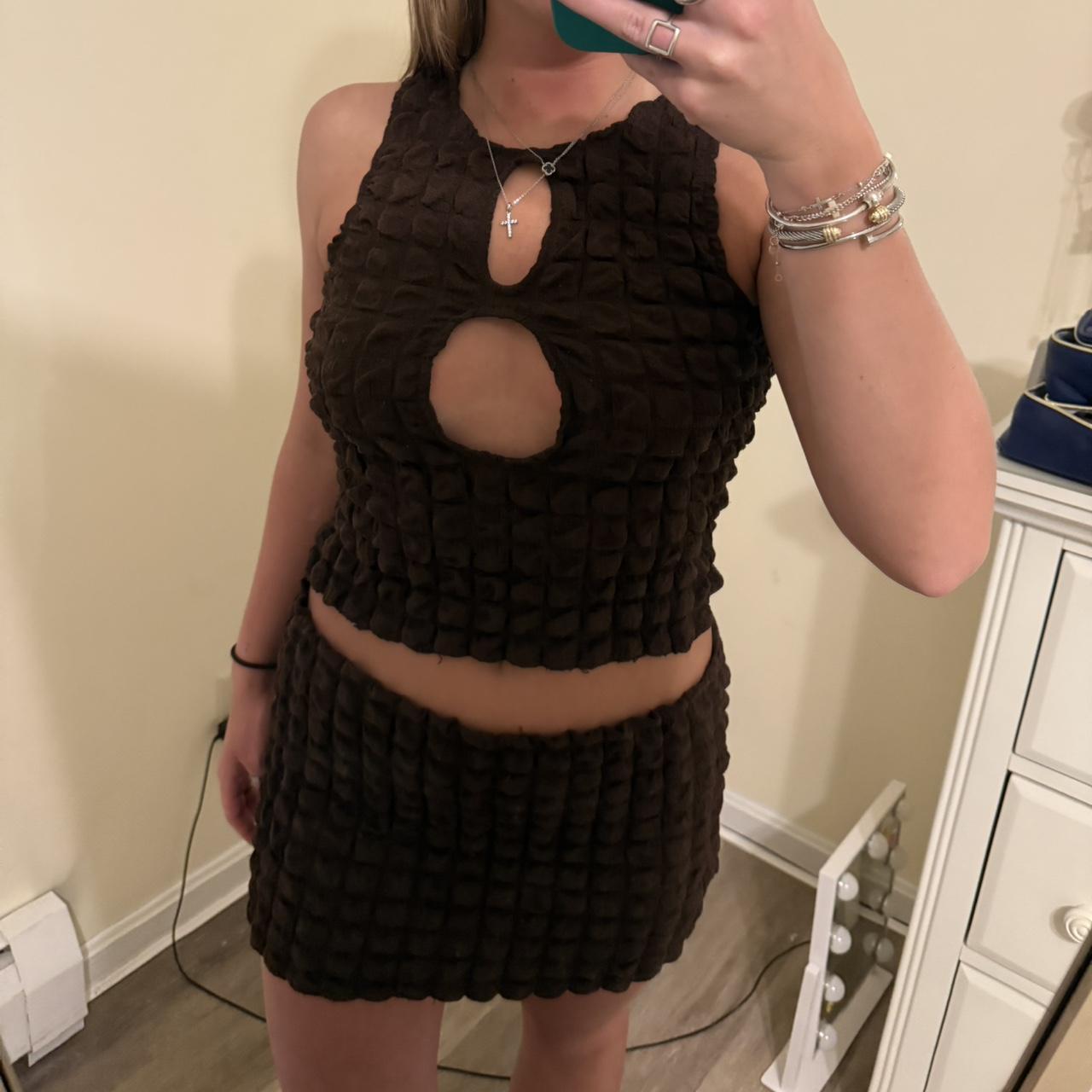 LA Hearts by PacSun Women's Dress Brown/Black S – Brown cutout