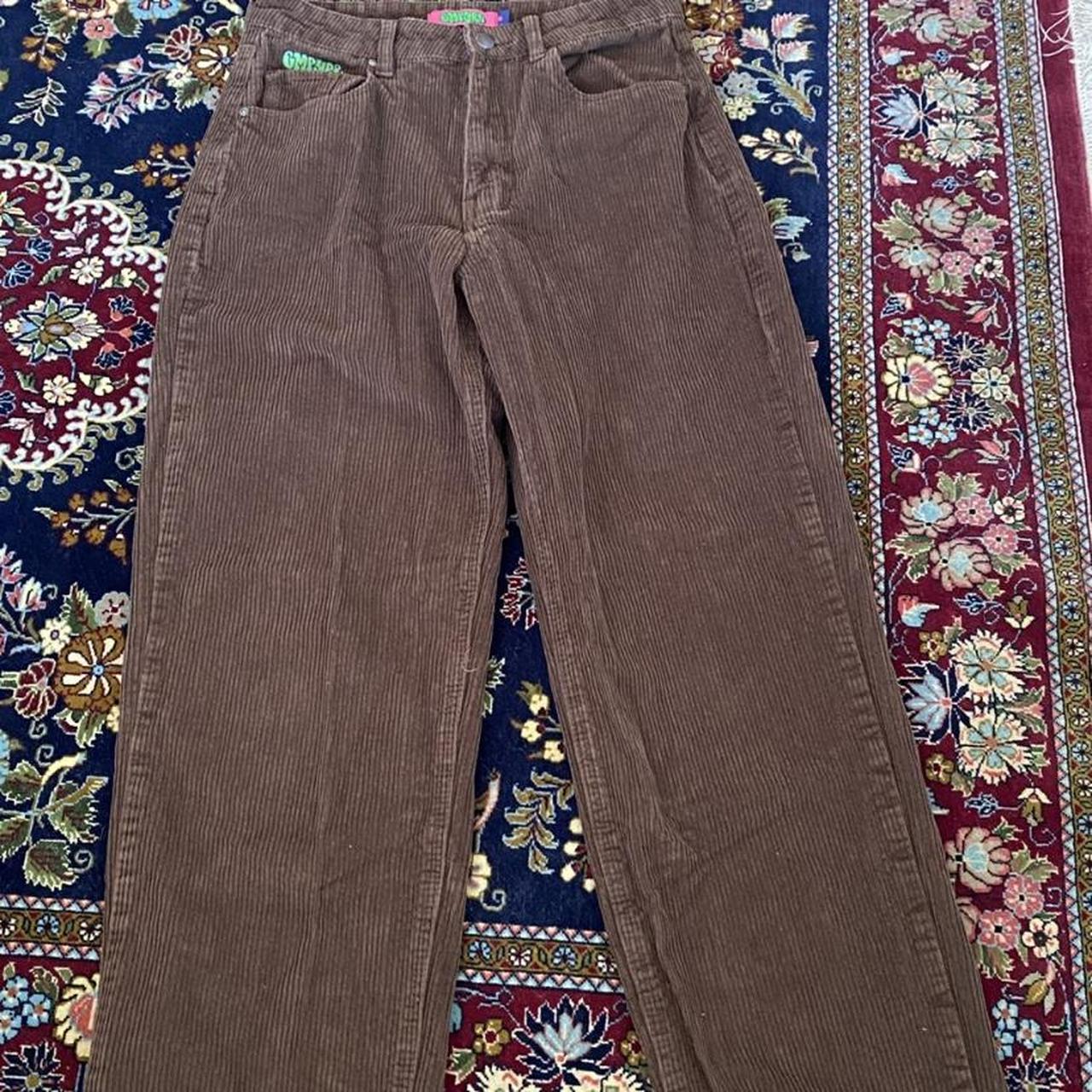 Brown Corduroy Empyre pants cut at the bottom Tag... - Depop