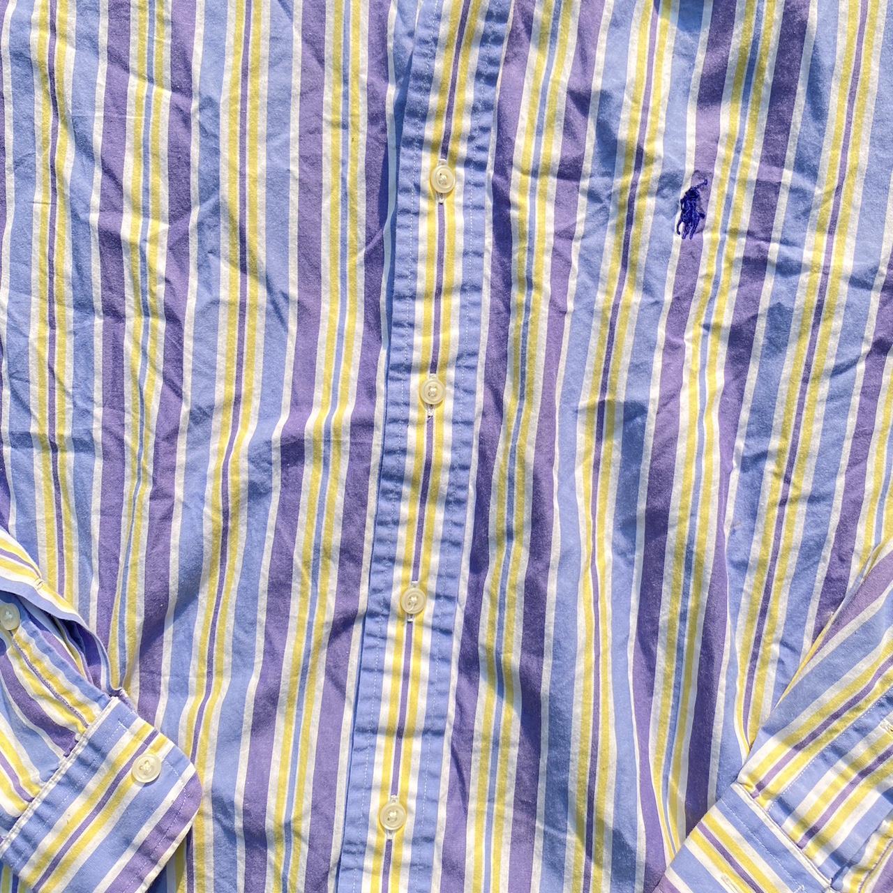 🐎 Vintage 90's Striped Polo Shirt by Polo Ralph - Depop