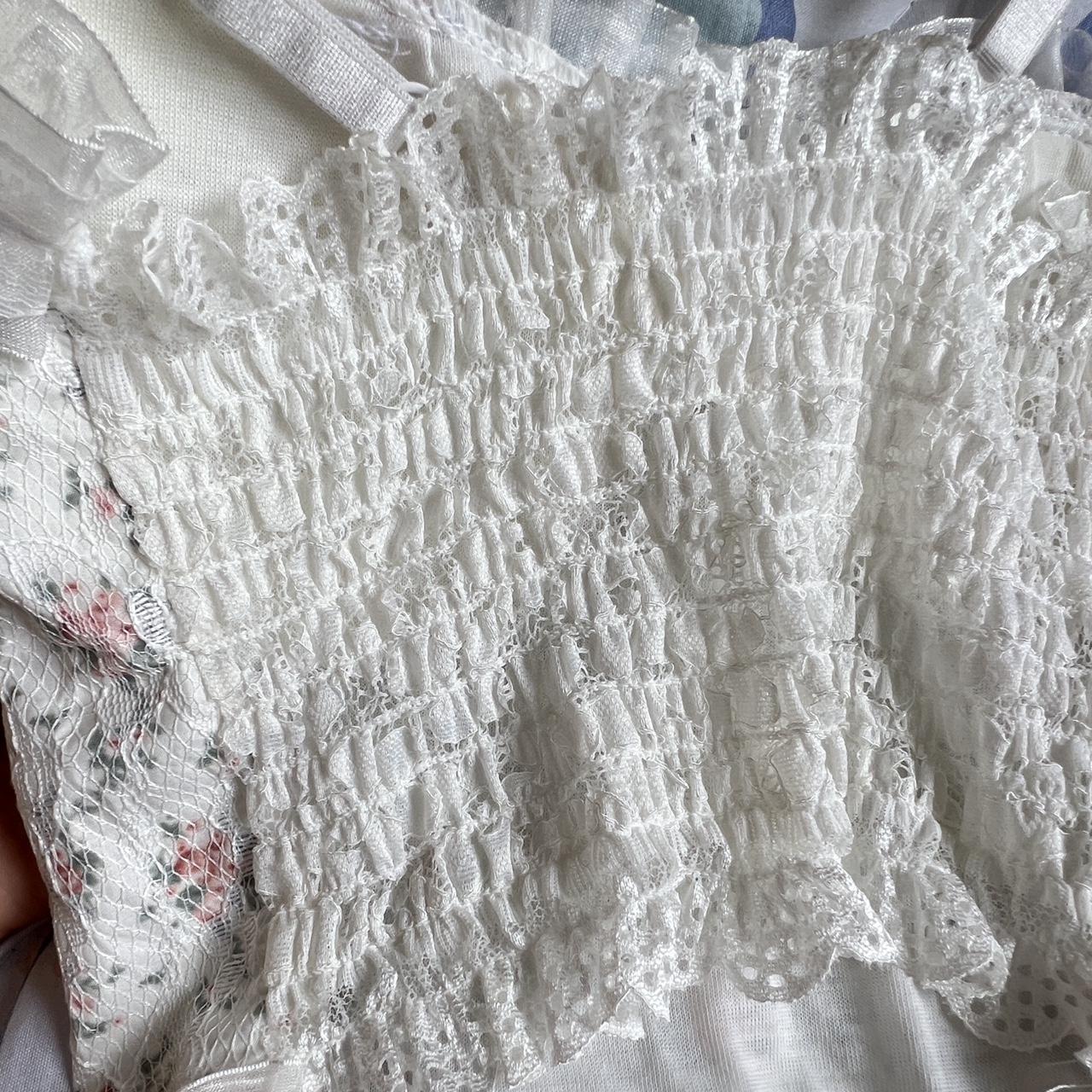 White floral crop tops "☀️ Summer just got more... - Depop