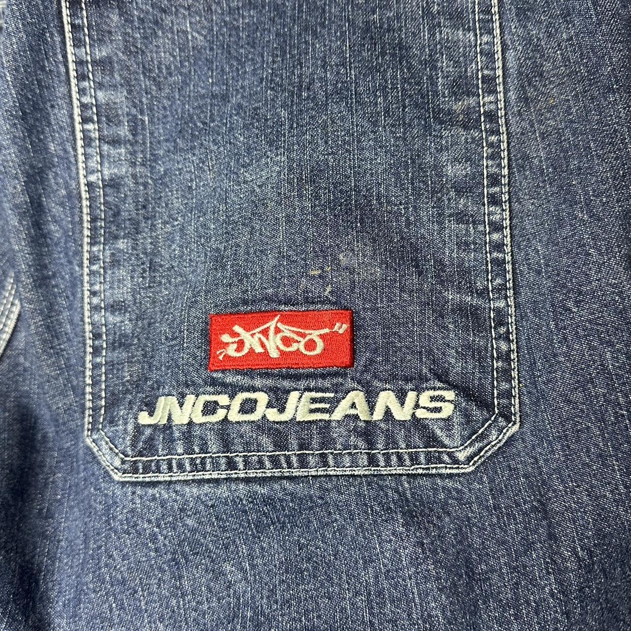 Huge baggy blue Jnco jeans Perfect blue jeans white... - Depop