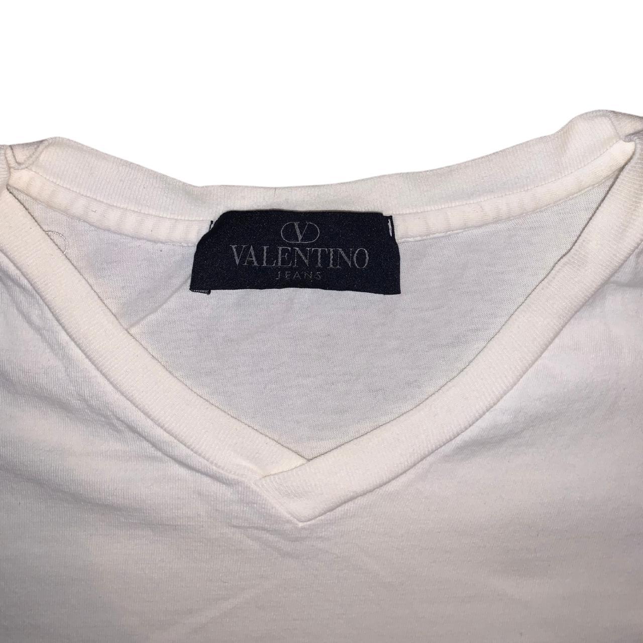 Plain white Valentino V-neck. Size small (runs... - Depop