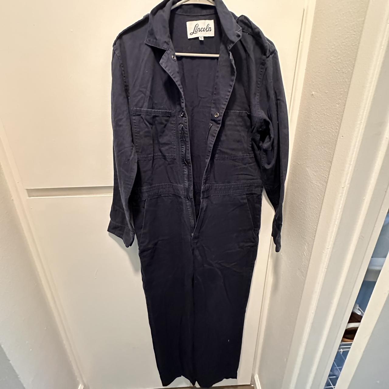 Vintage navy coveralls, painter fit style Great... - Depop
