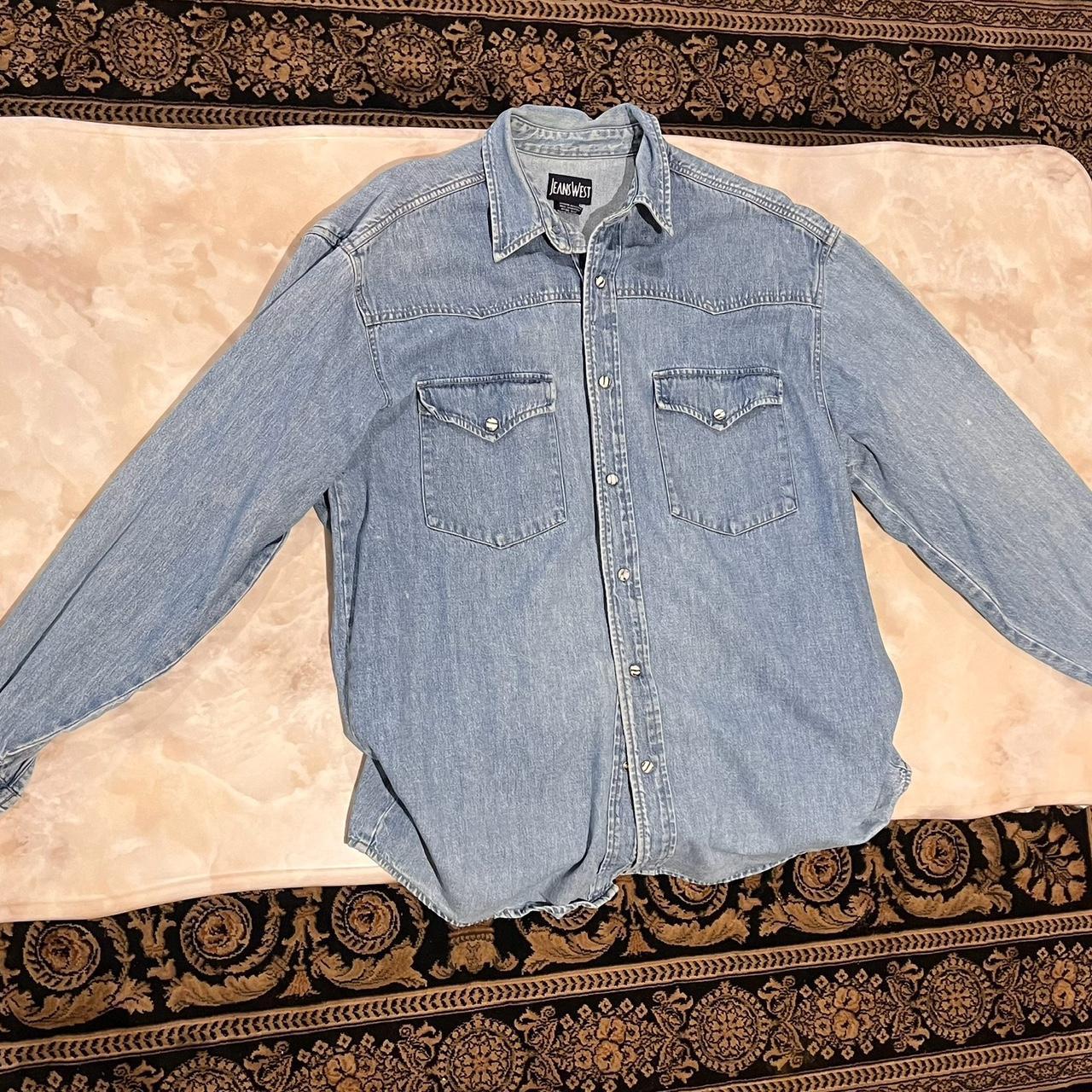 DENIM JACKET NO DAMAGE JEANS WEST SIZE M - Depop