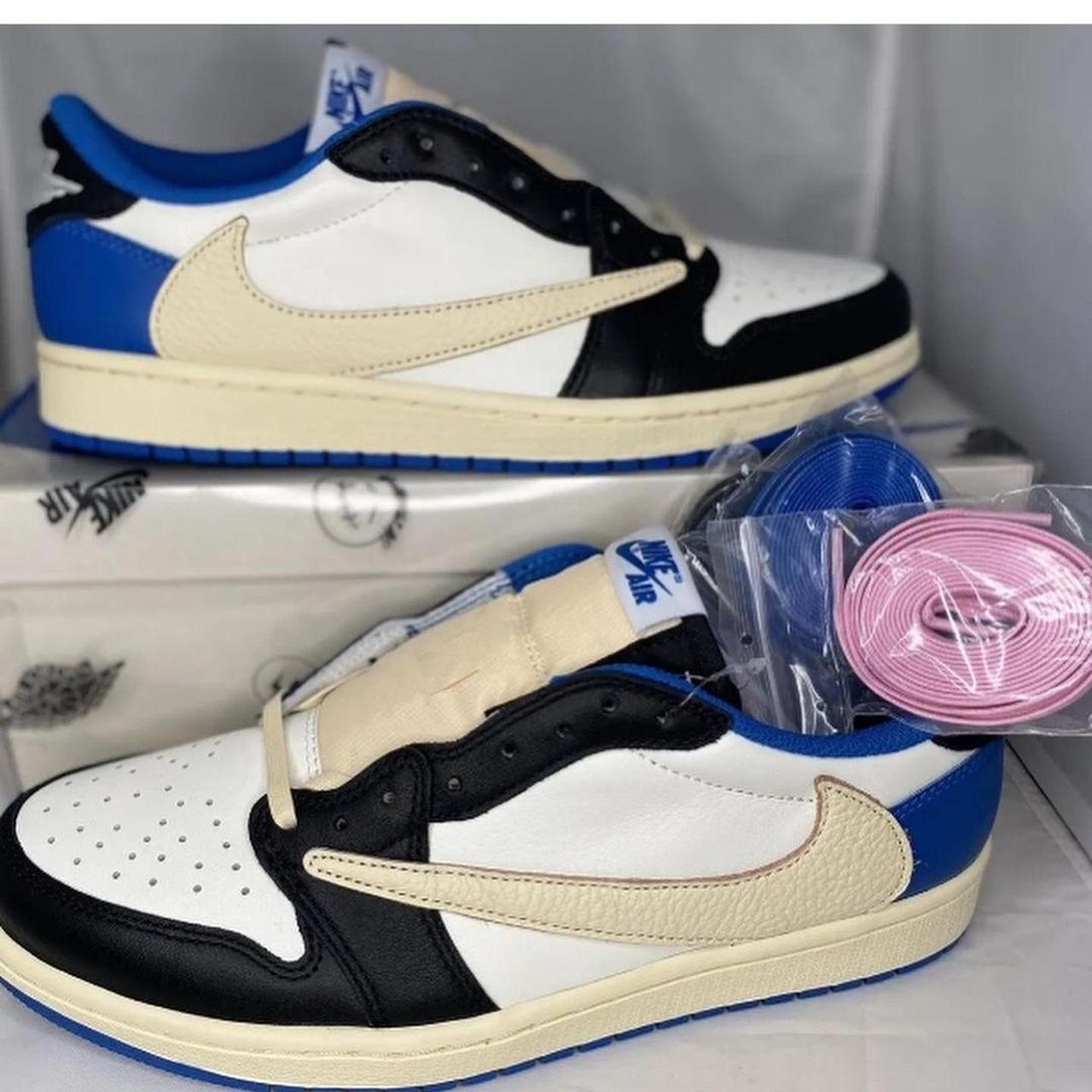 Travis Scott Men's Blue and White Trainers | Depop