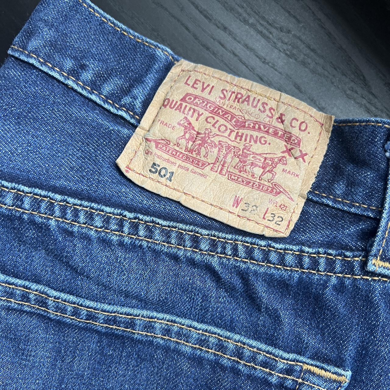 Levi’s Red Tab 501 Mid blue wash jeans. Straight fit... - Depop