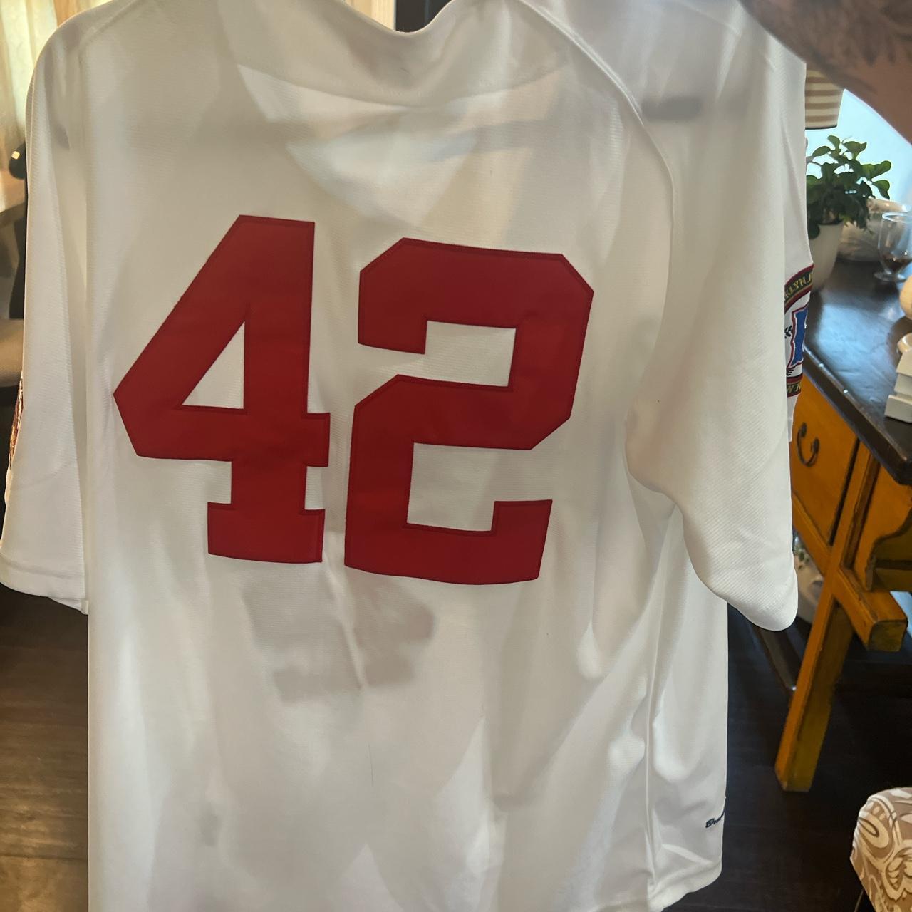 Vintage 1955 Jackie Robinson jersey made by Mitchell - Depop