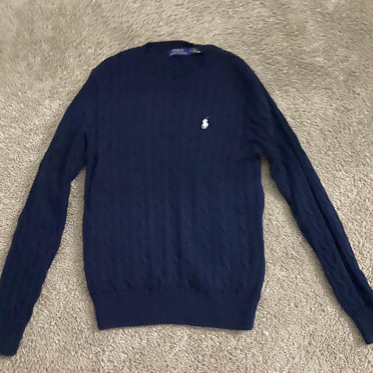 Navy blue Ralph Lauren sweater Girls size M/fits... - Depop