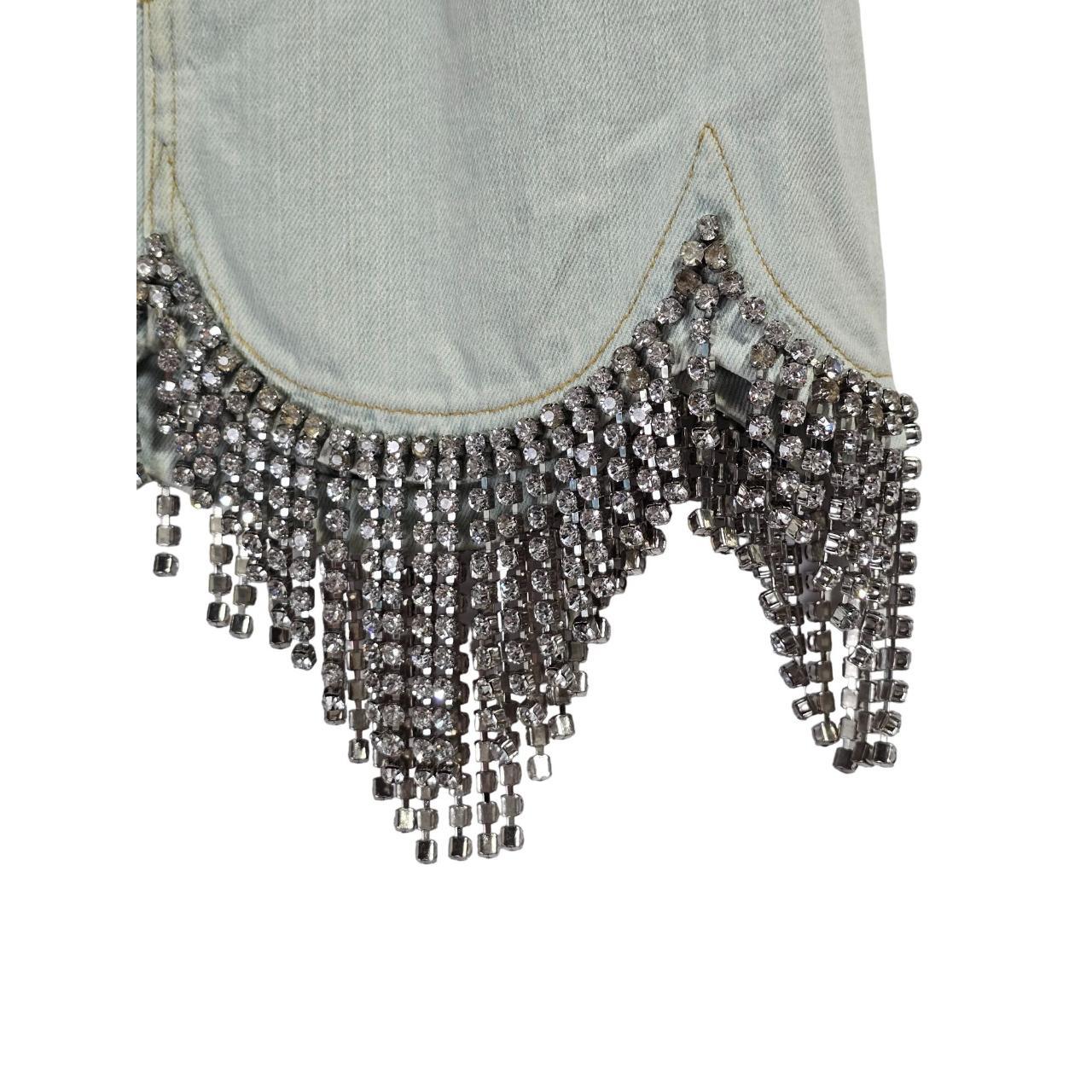 【OVERDUEFLAIR】CRYSTAL STRING SET SKIRT Yeahdor Women's Metallic PVC Mini Skirt Shiny See Through