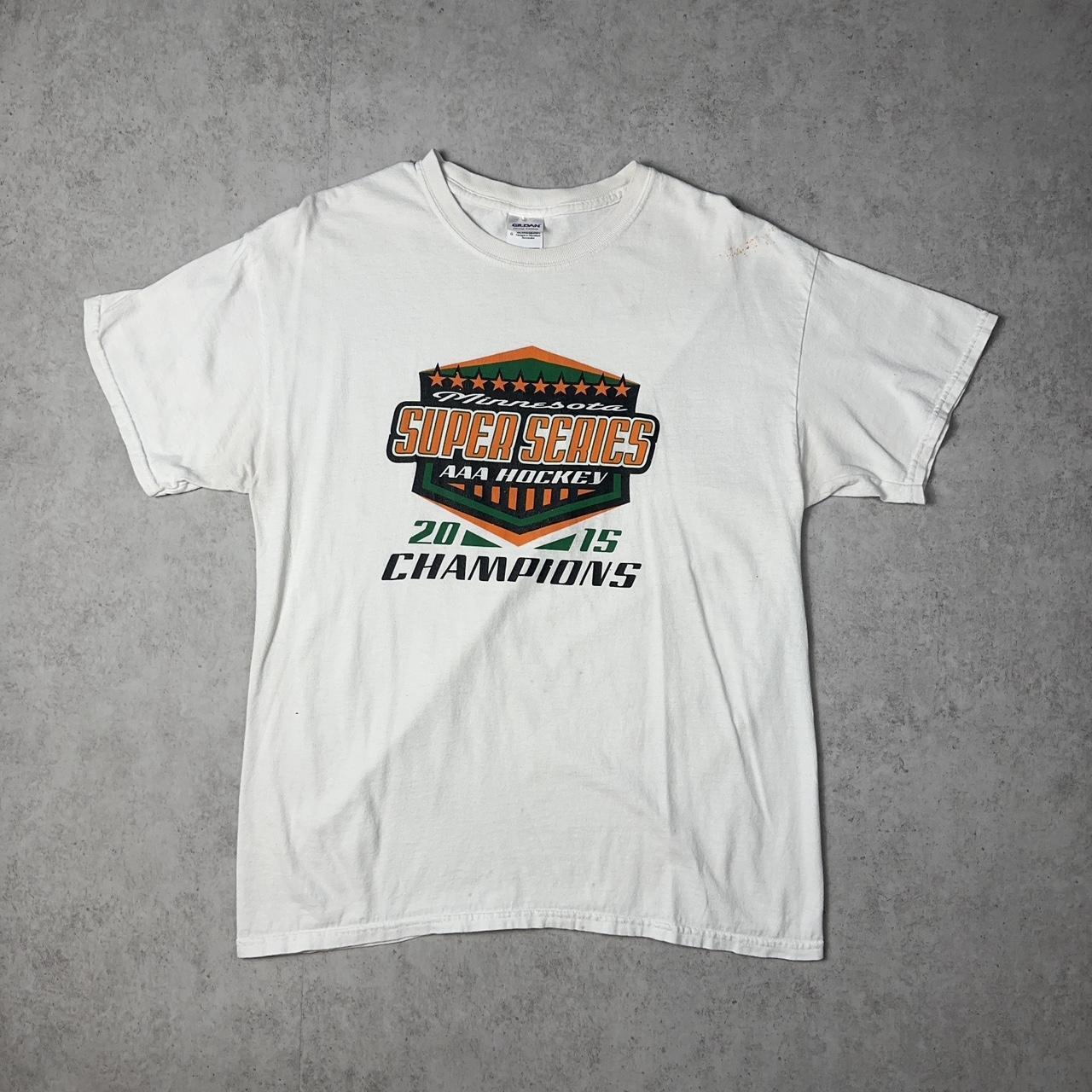 MN SUPER SERIES AAA HOCKEY TEE x GILDAN HEAVY COTTON... Depop