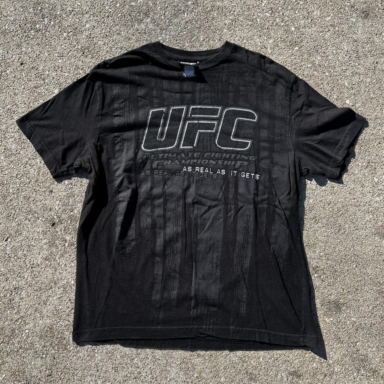 Y2K Grunge UFC MMA Black Large Short Sleeve... - Depop