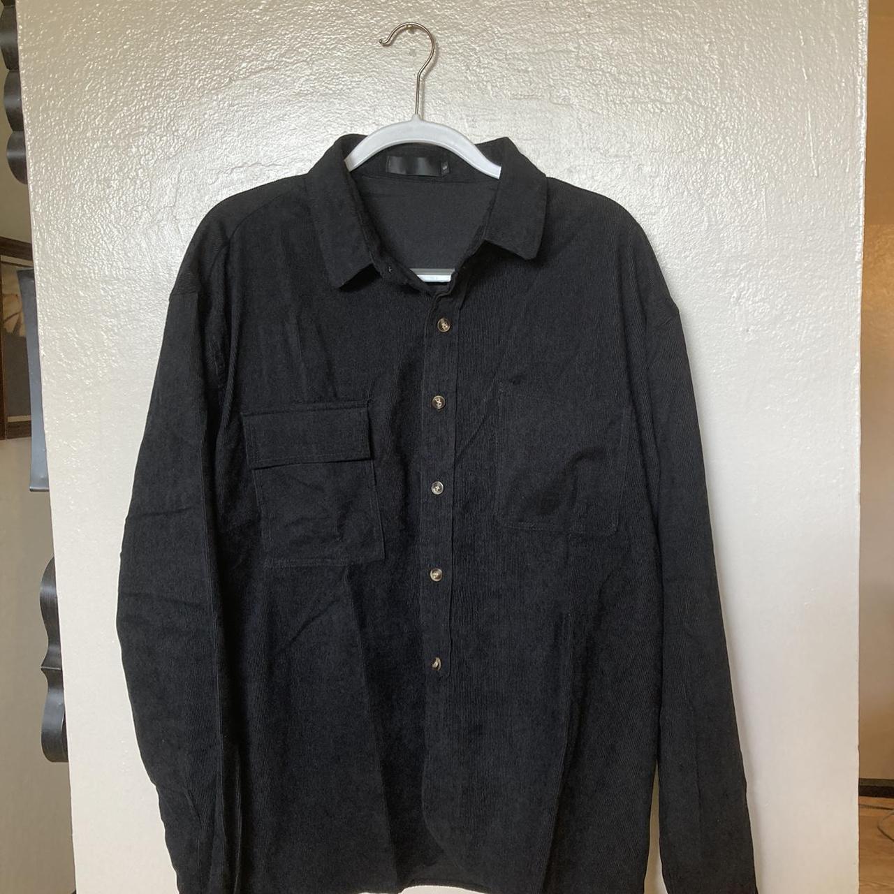 Black shirt jacket. Lightweight. Polyester. No brand... - Depop