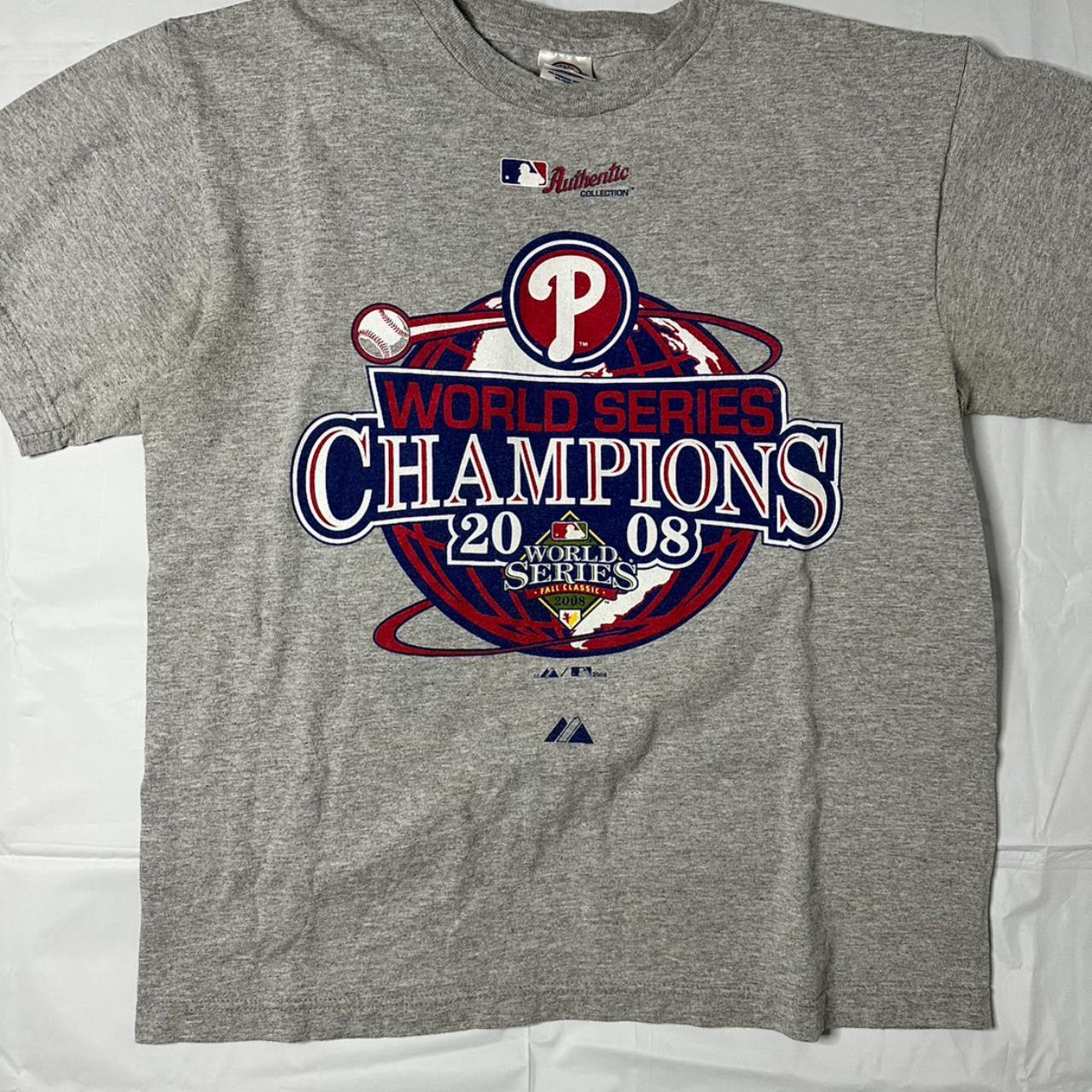 2008 Philadelphia Phillies World Series Champions MLB T Shirt Size