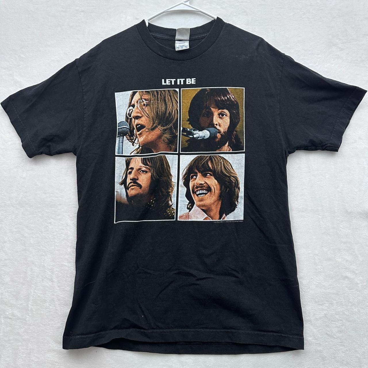 Vintage The Beatles Shirt Mens L Black Let It Be... - Depop