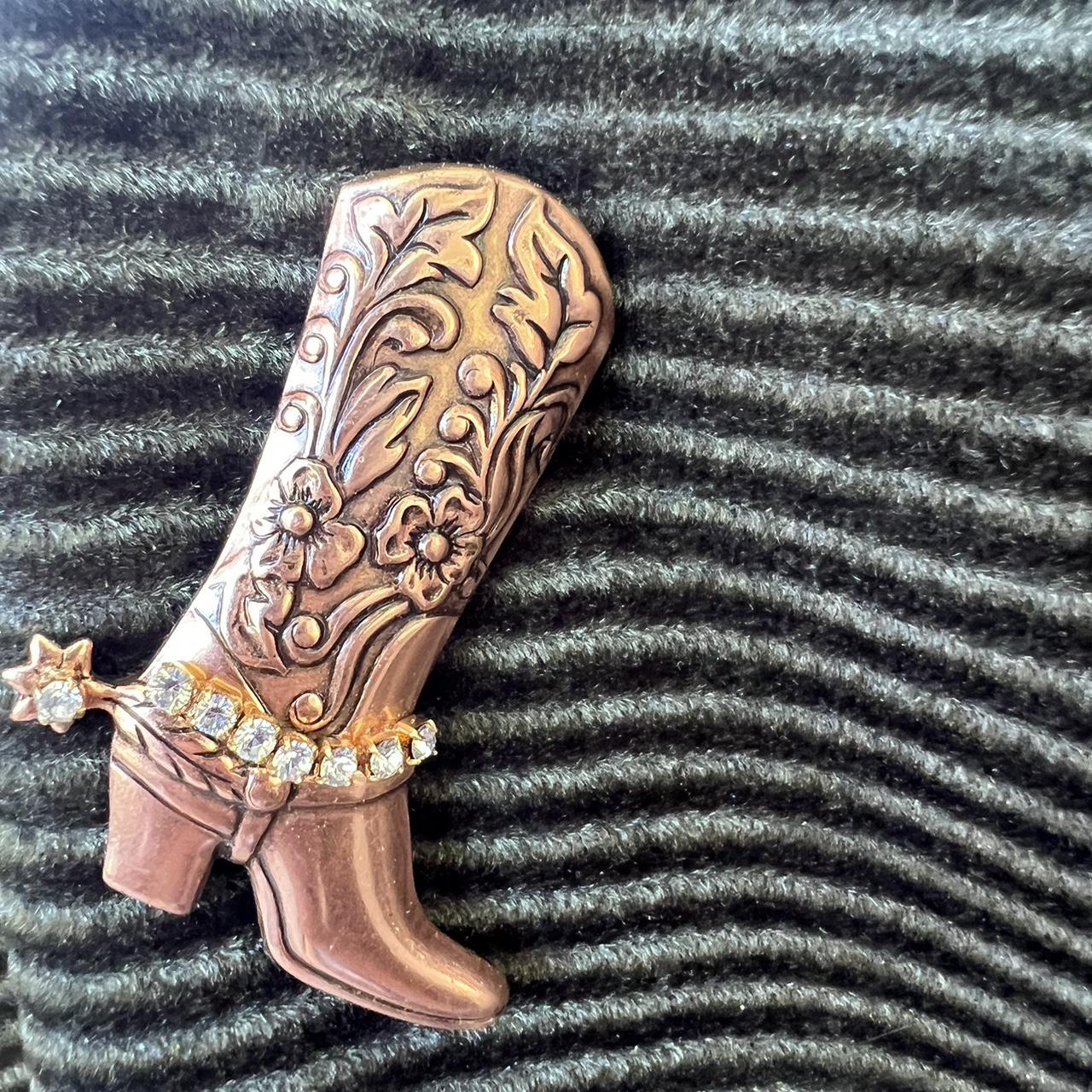 Copper Cowboy Boots With Crystal Gem Stunning Prince Depop   P0 