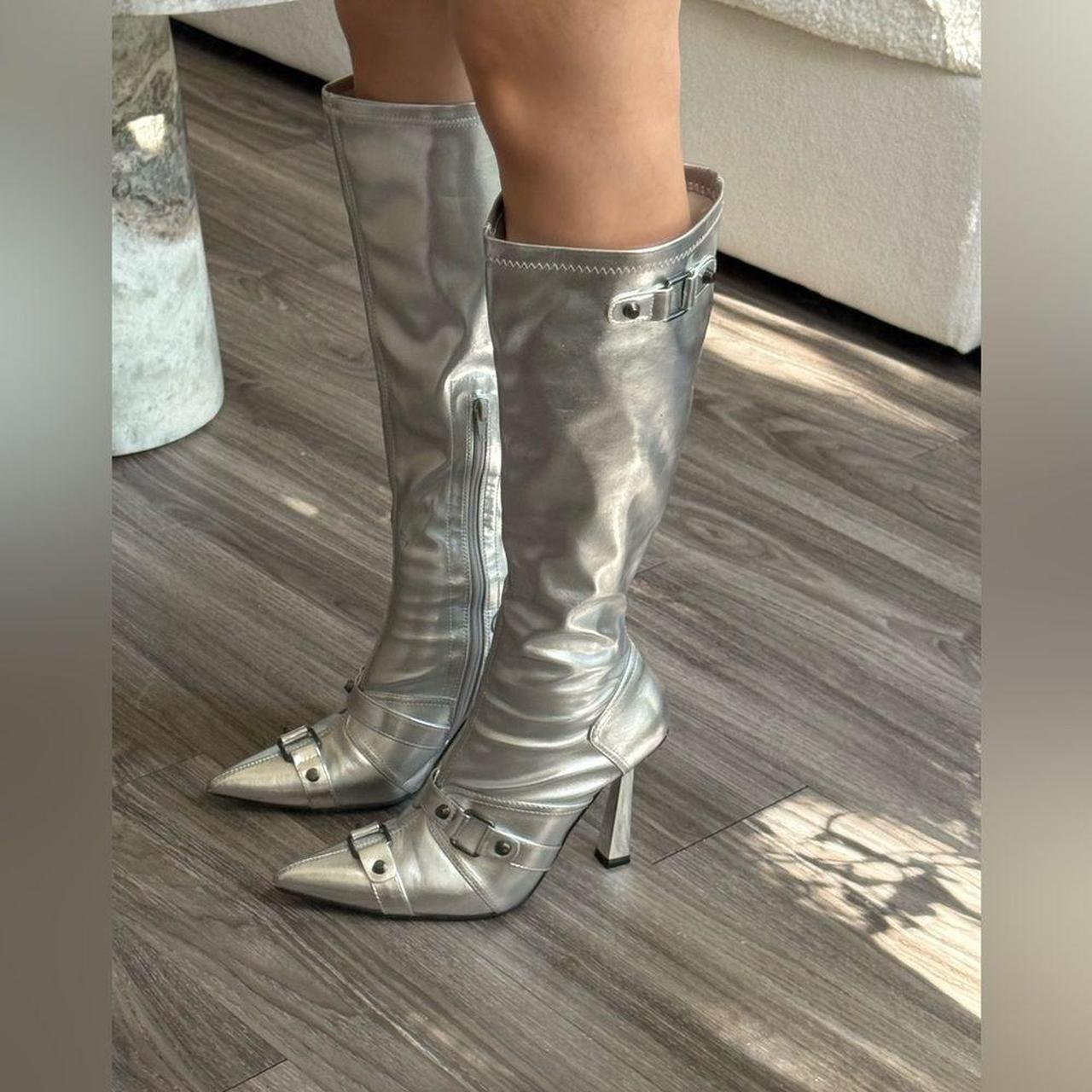 Source Unknown Women's Knee high Boots - Silver -… - image 7