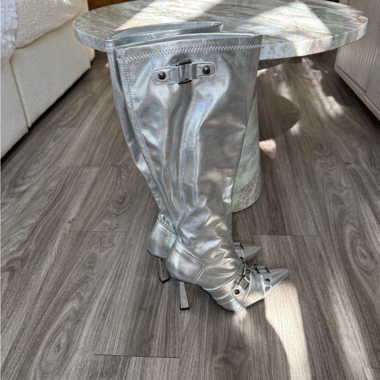Source Unknown Women's Knee high Boots - Silver -… - image 3