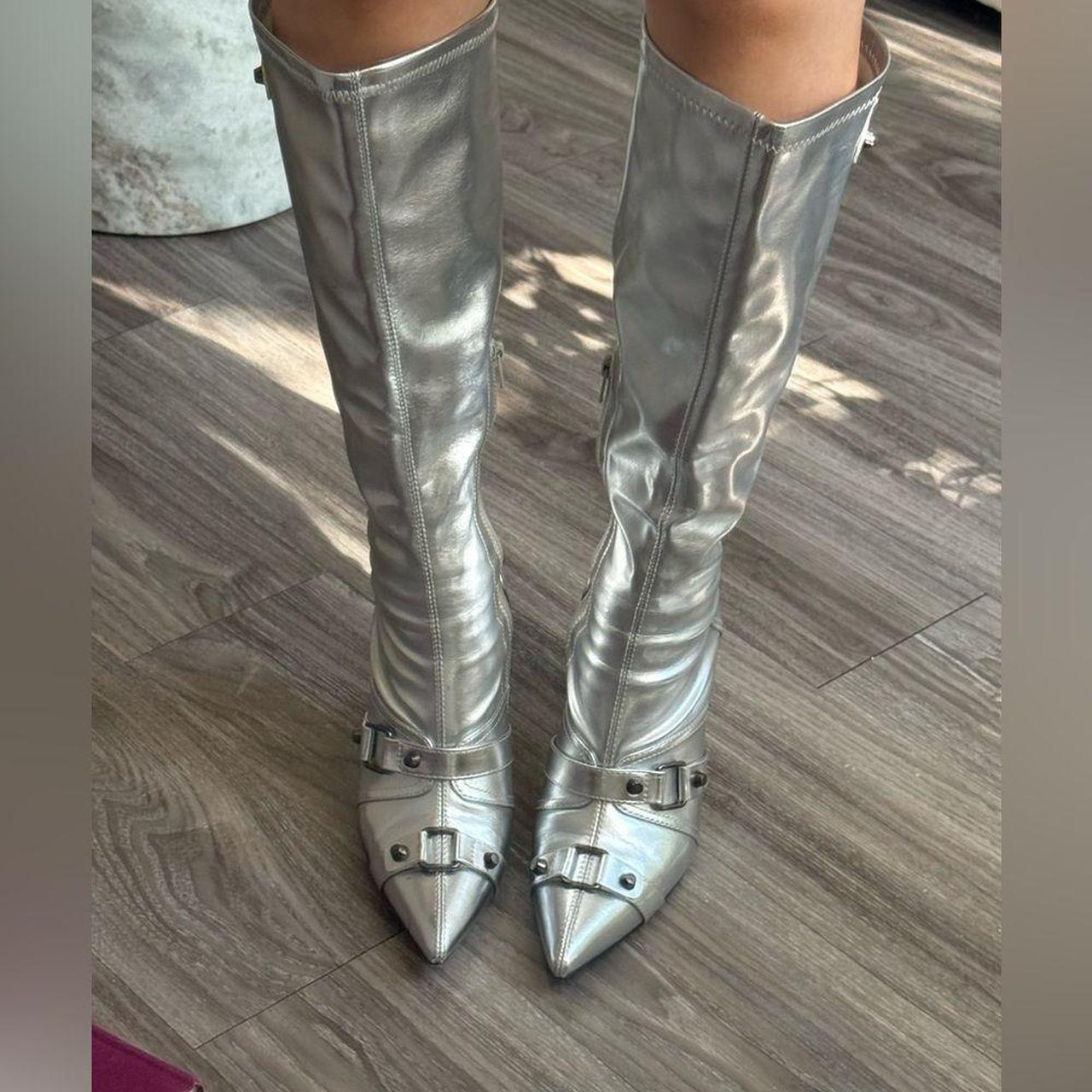 Source Unknown Women's Knee high Boots - Silver -… - image 6