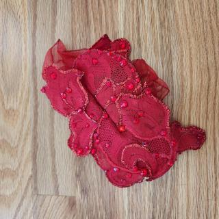 Red lace hair piece with Swarovski light Siam Depop