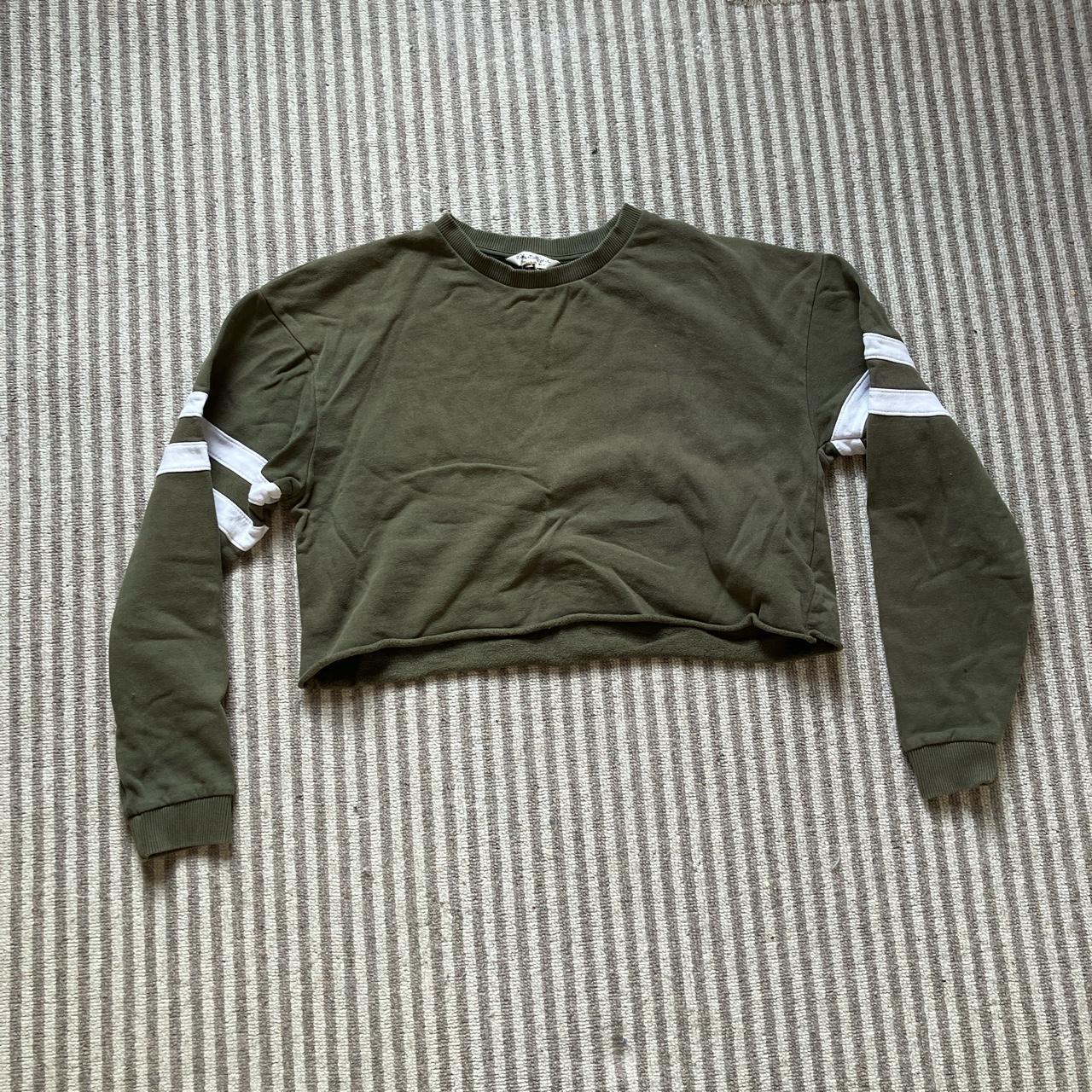 Miss Selfridge Womens Khaki Crop Top Depop