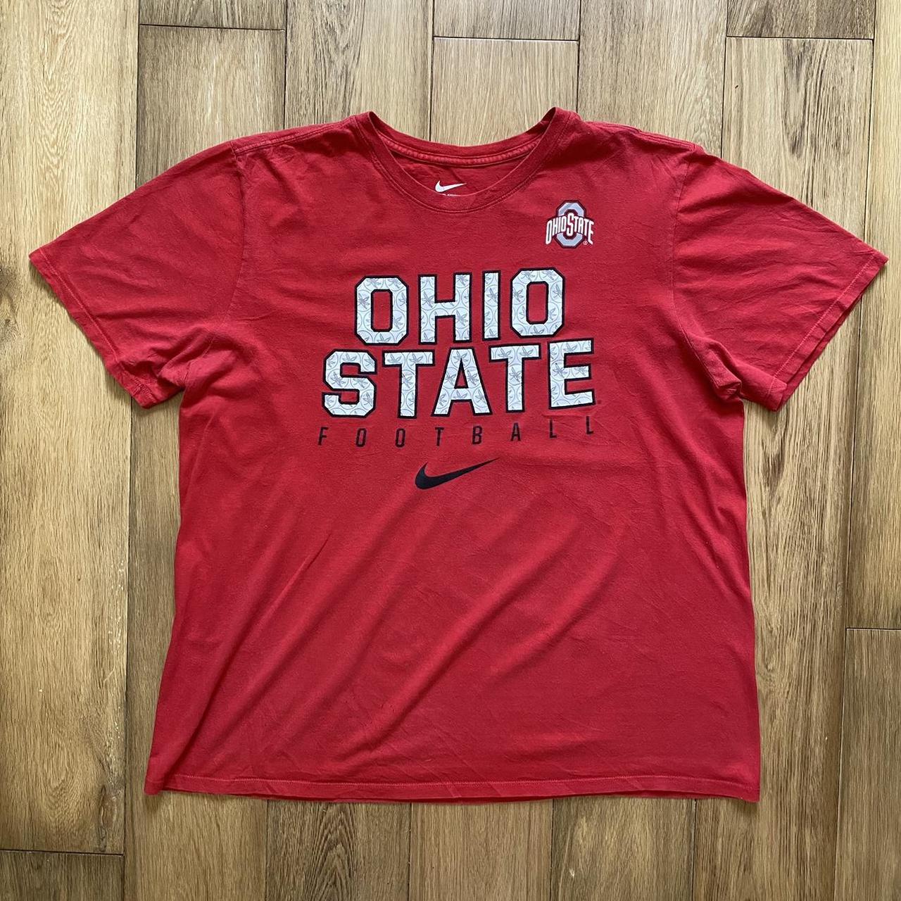 Vintage Ohio State Football Nike Top Red And White Depop