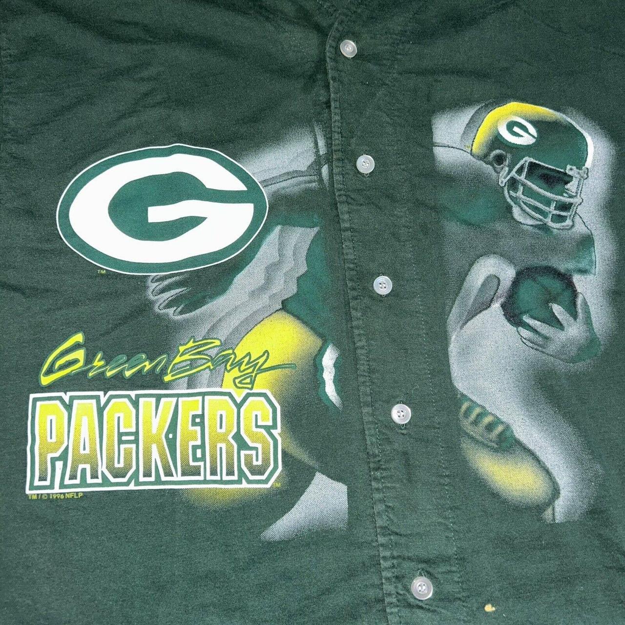 vintage green bay packers baseball jersey  - Depop