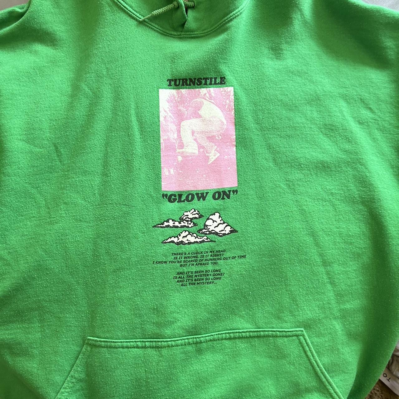 Men's Green and Pink Hoodie Depop