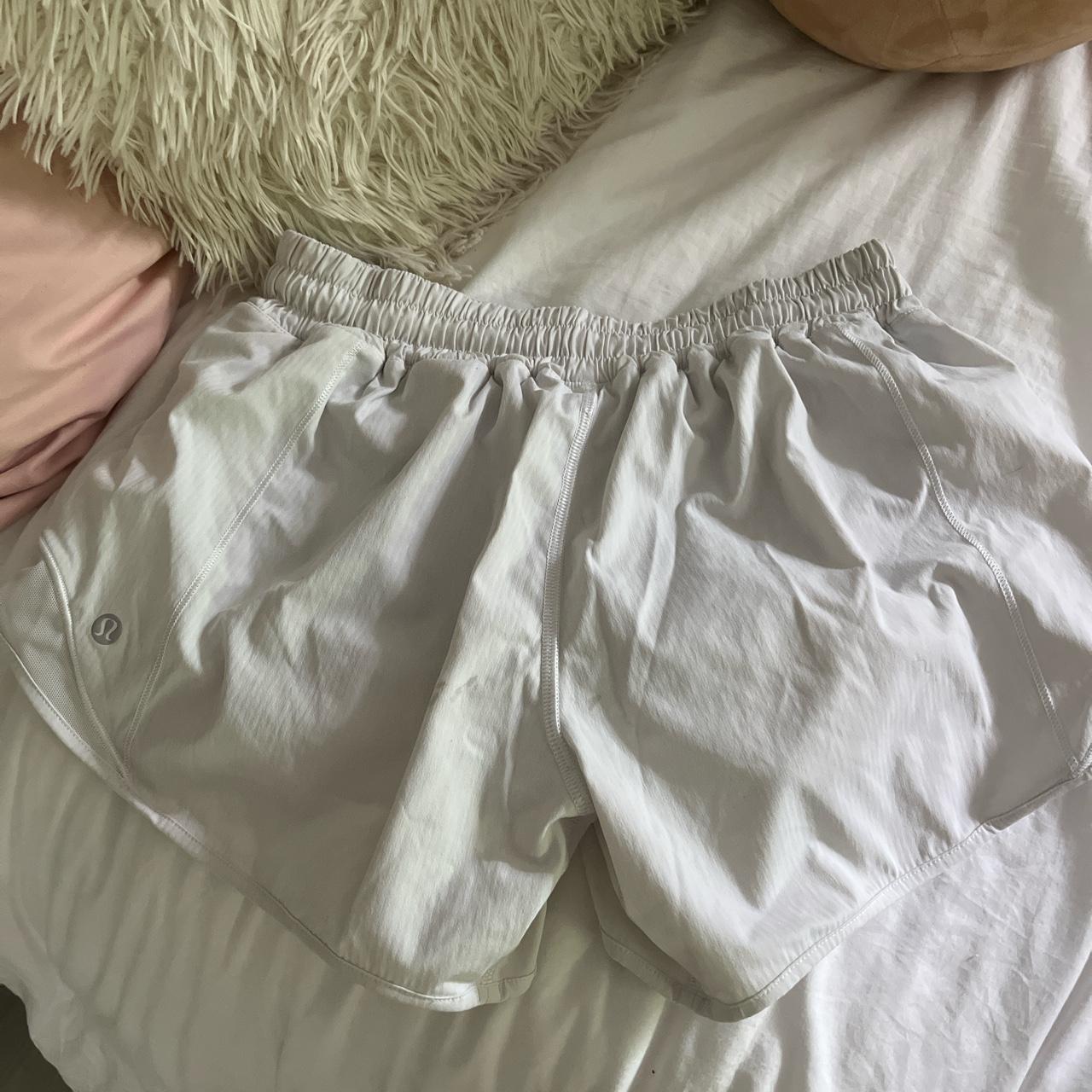 white lululemon shorts - low rise 2.5 - size 6 -... - Depop