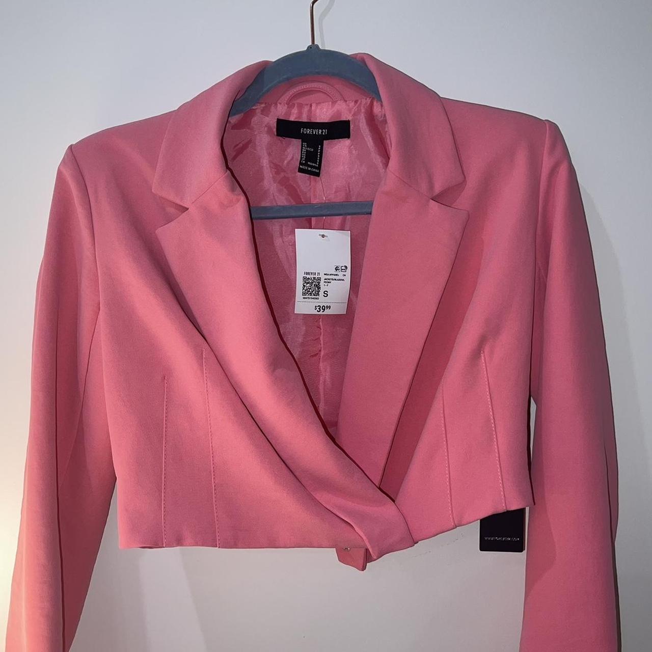 Pink crop blazer 💖 •brand new with tags never
