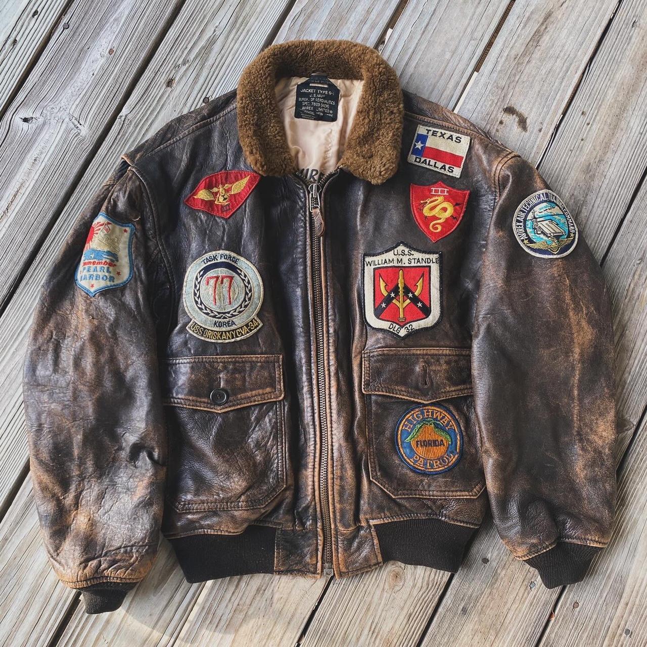 Vintage 1987 Avirex Type G-1 Bomber Leather Flight... - Depop