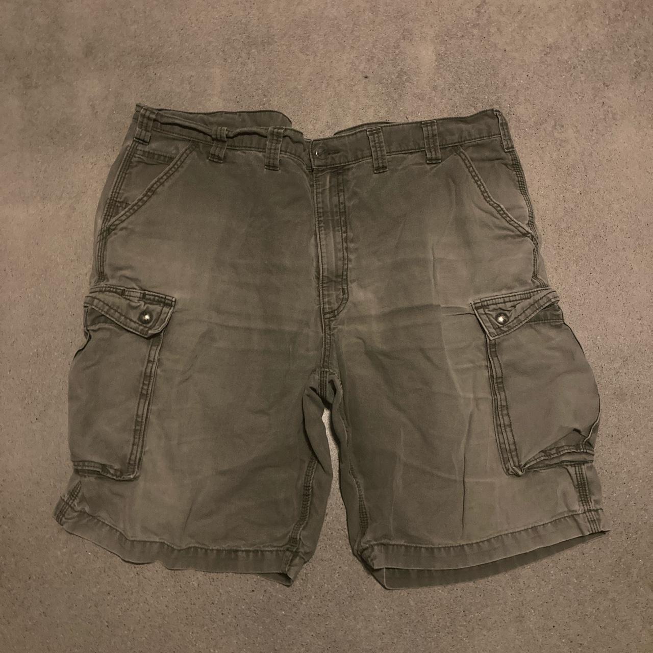 Really cool baggy green carhart jorts Condition no... - Depop