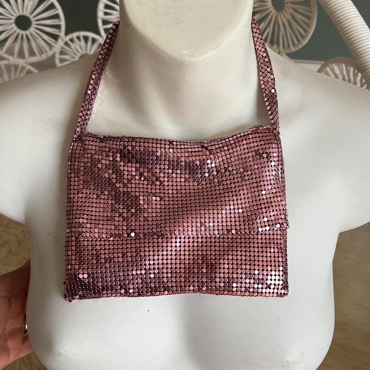 Really cute Y2k Metal mesh pink handbag! Depop