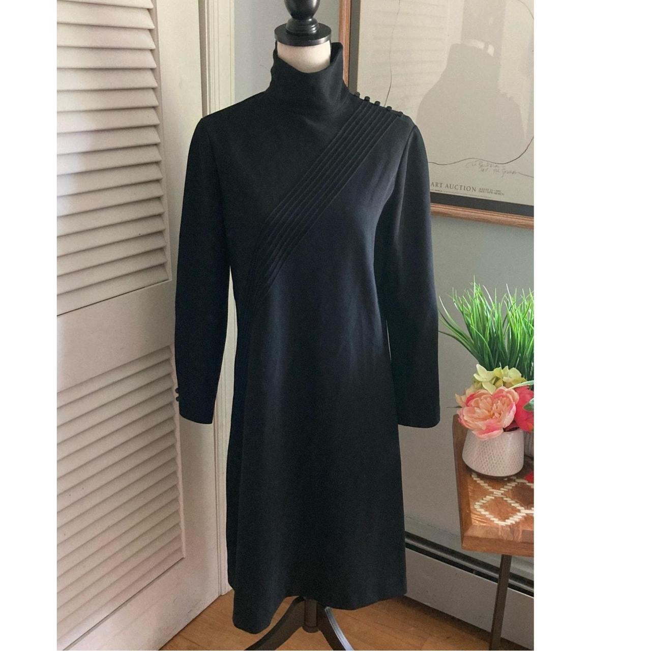 Vintage 70s BUTTE Womens Dress Black Long Sleeve. Depop