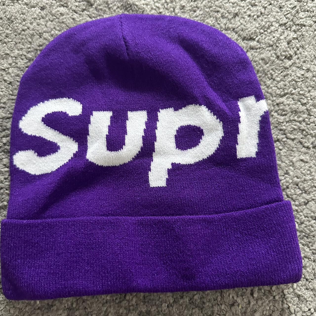 Super dope red Supreme beanie with metal - Depop