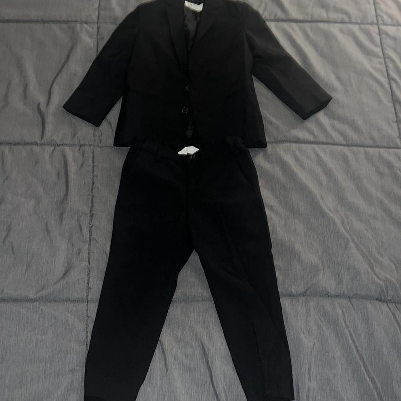 h&m toddler boy black suit size 34 years Depop
