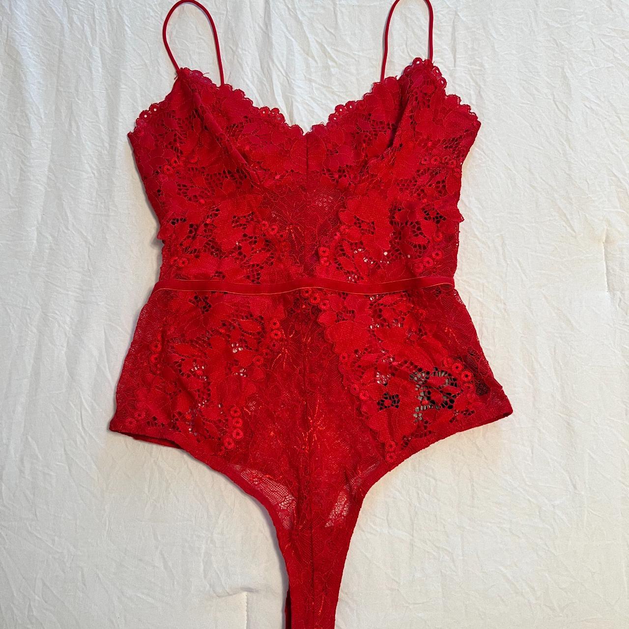 Guess brand red lace bodysuit worn twice. Depop