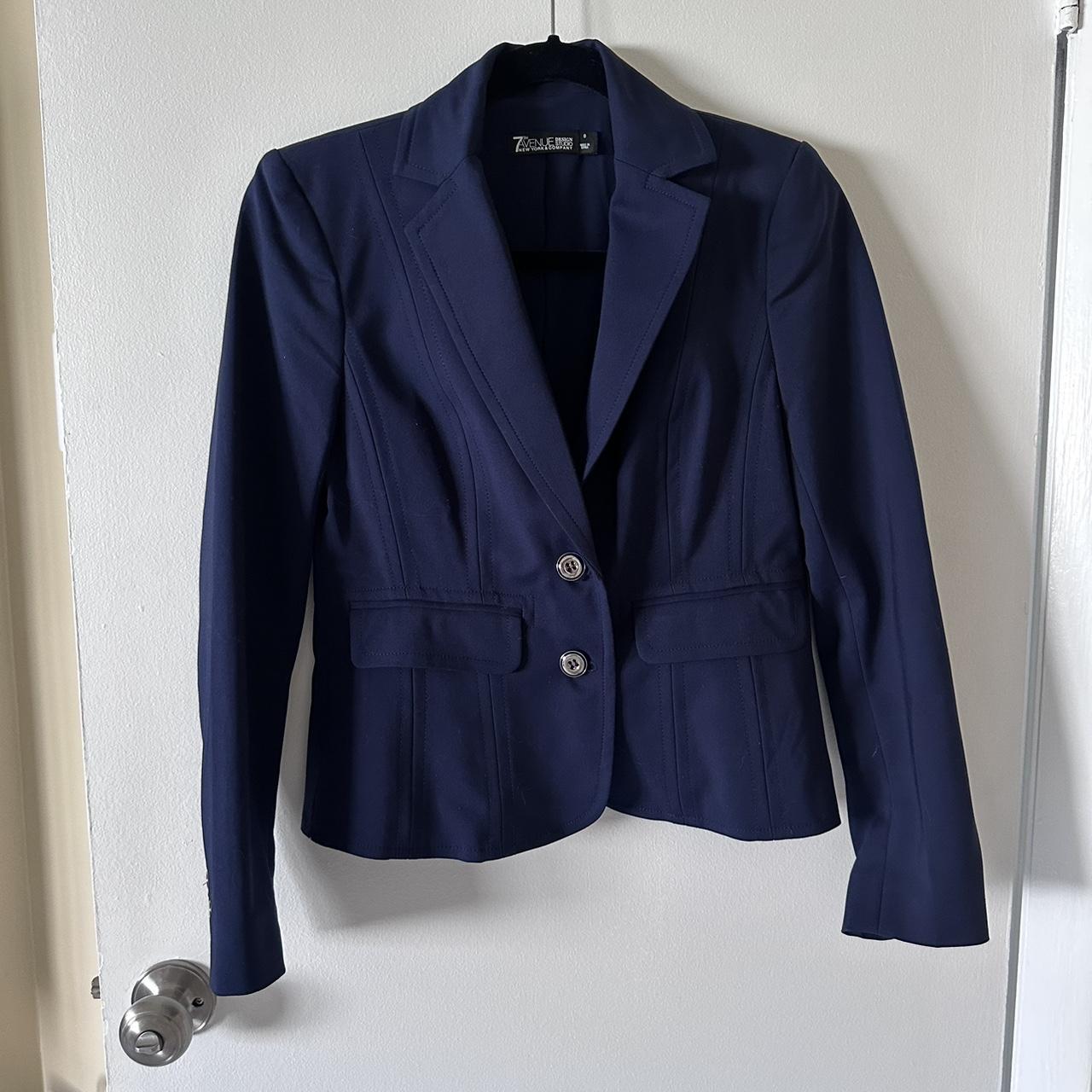 Navy blue blazer from New York and Company. Stretchy... - Depop