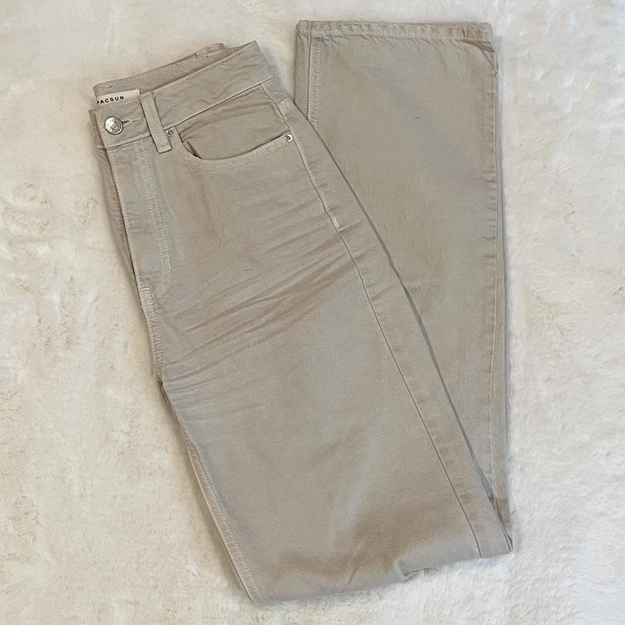 PacSun Women's Straight leg Ripped Jeans Cream/Tan 24