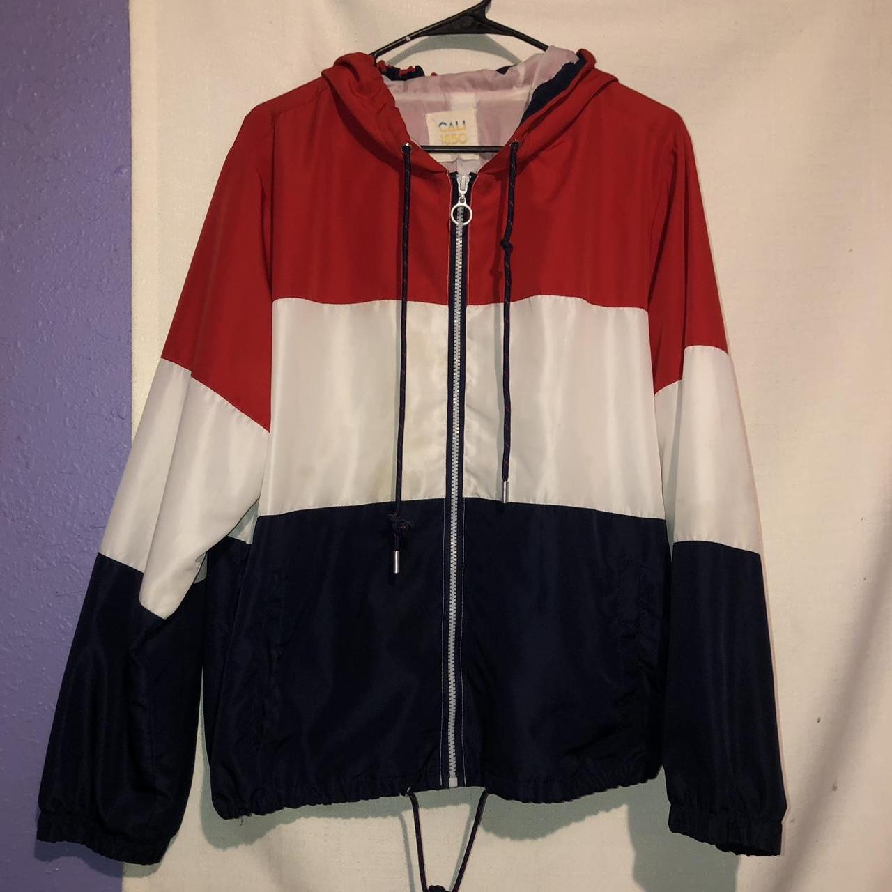 Red, White, & Blue wind Breaker Jacket wind... Depop