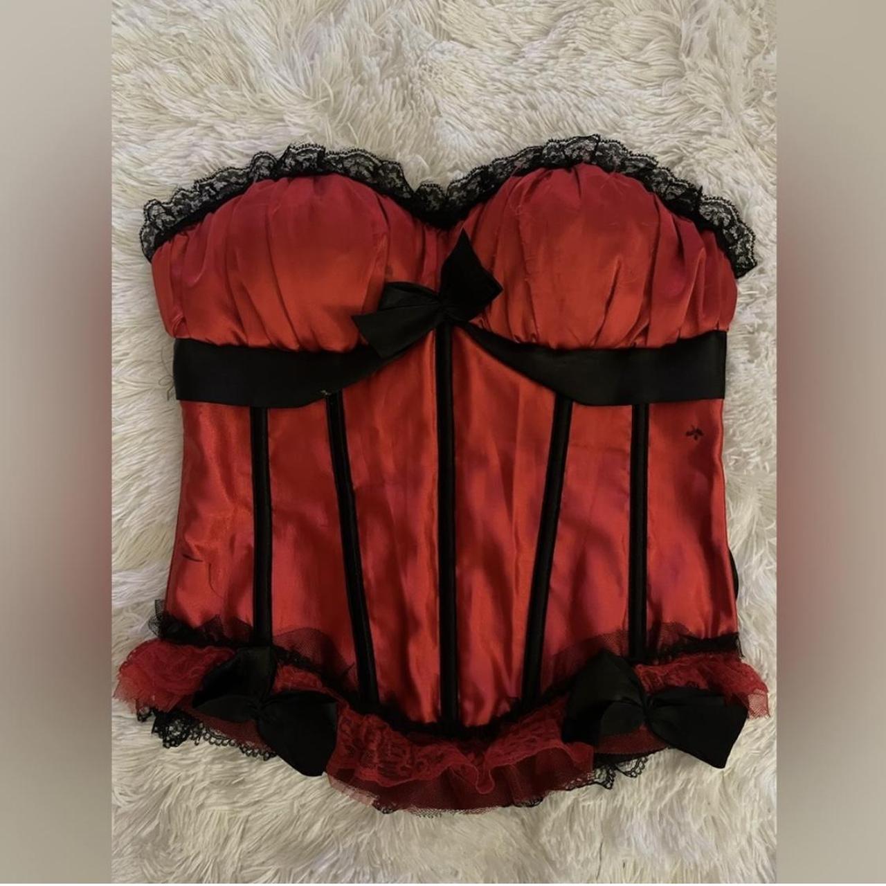 #red #corset size M Used with some flaws as shown... - Depop