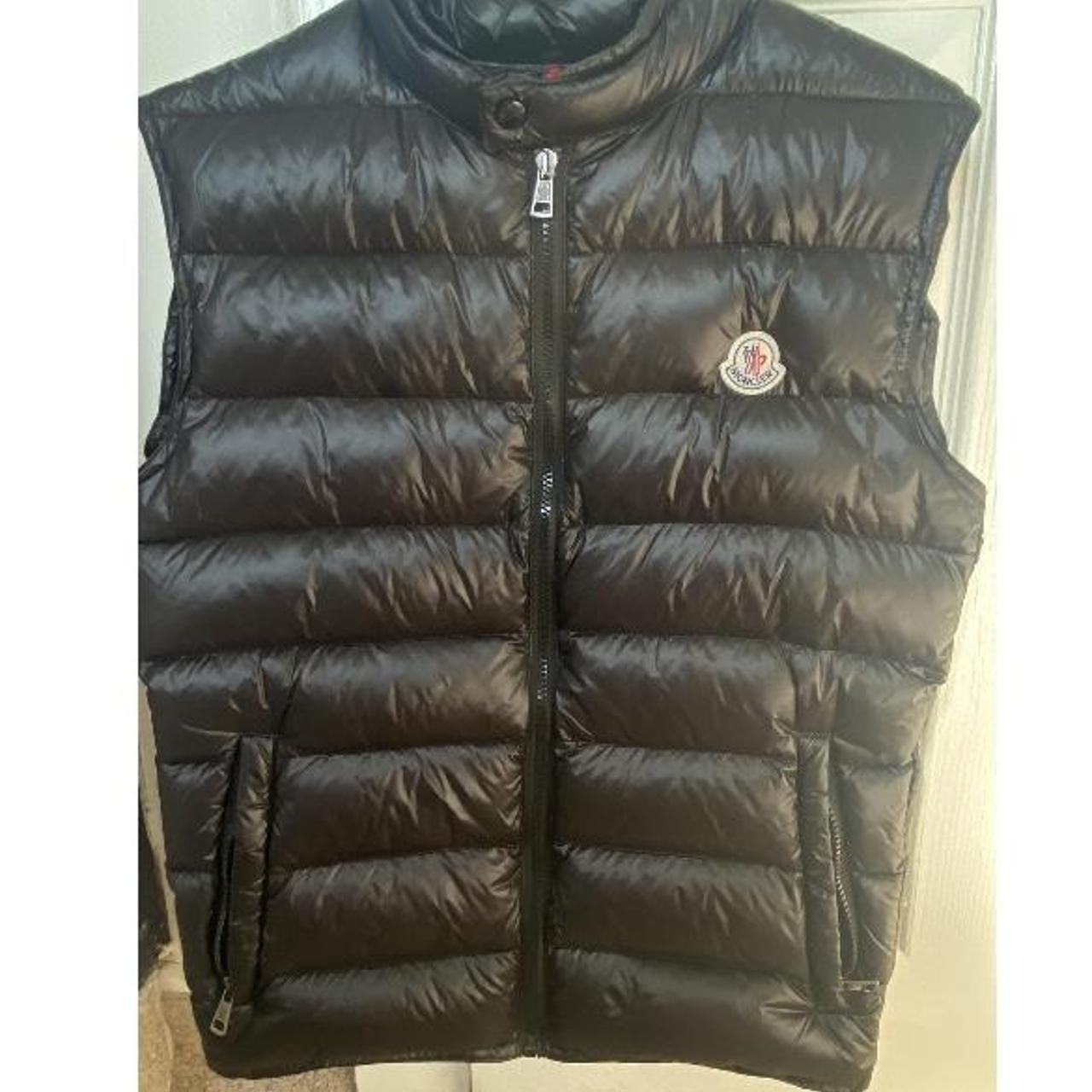 Moncler black Gilet size 2 fits like XS Good... - Depop