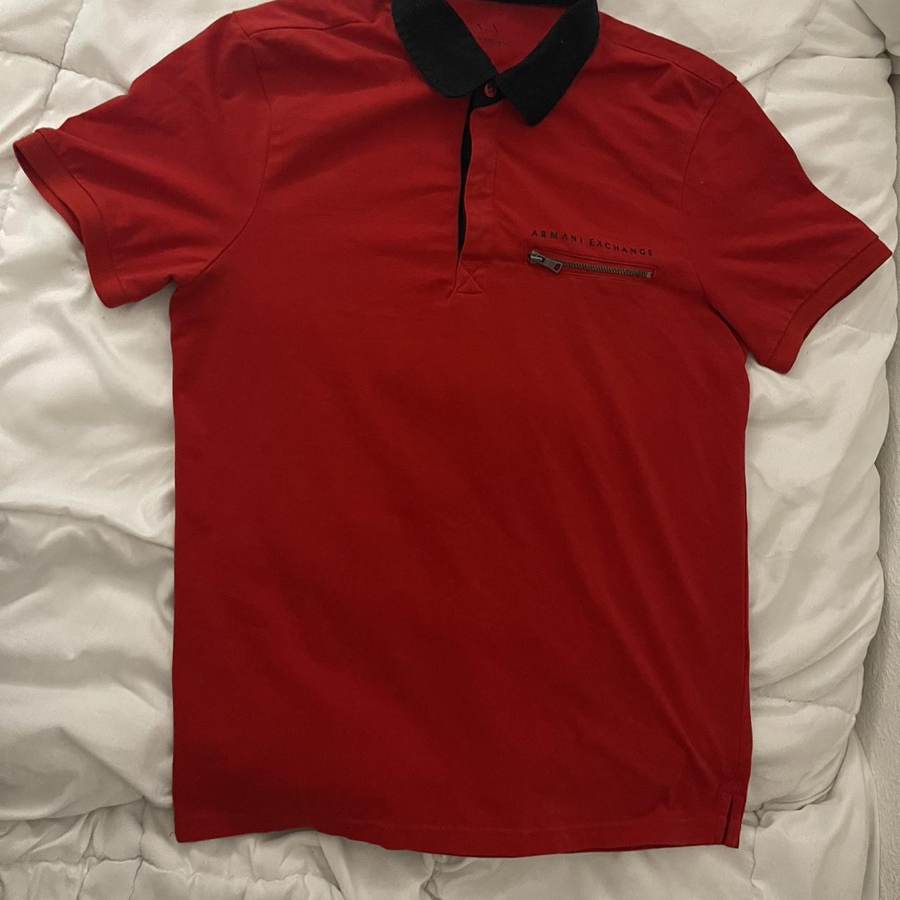 Armani Men's Red and Black Polo-shirts | Depop