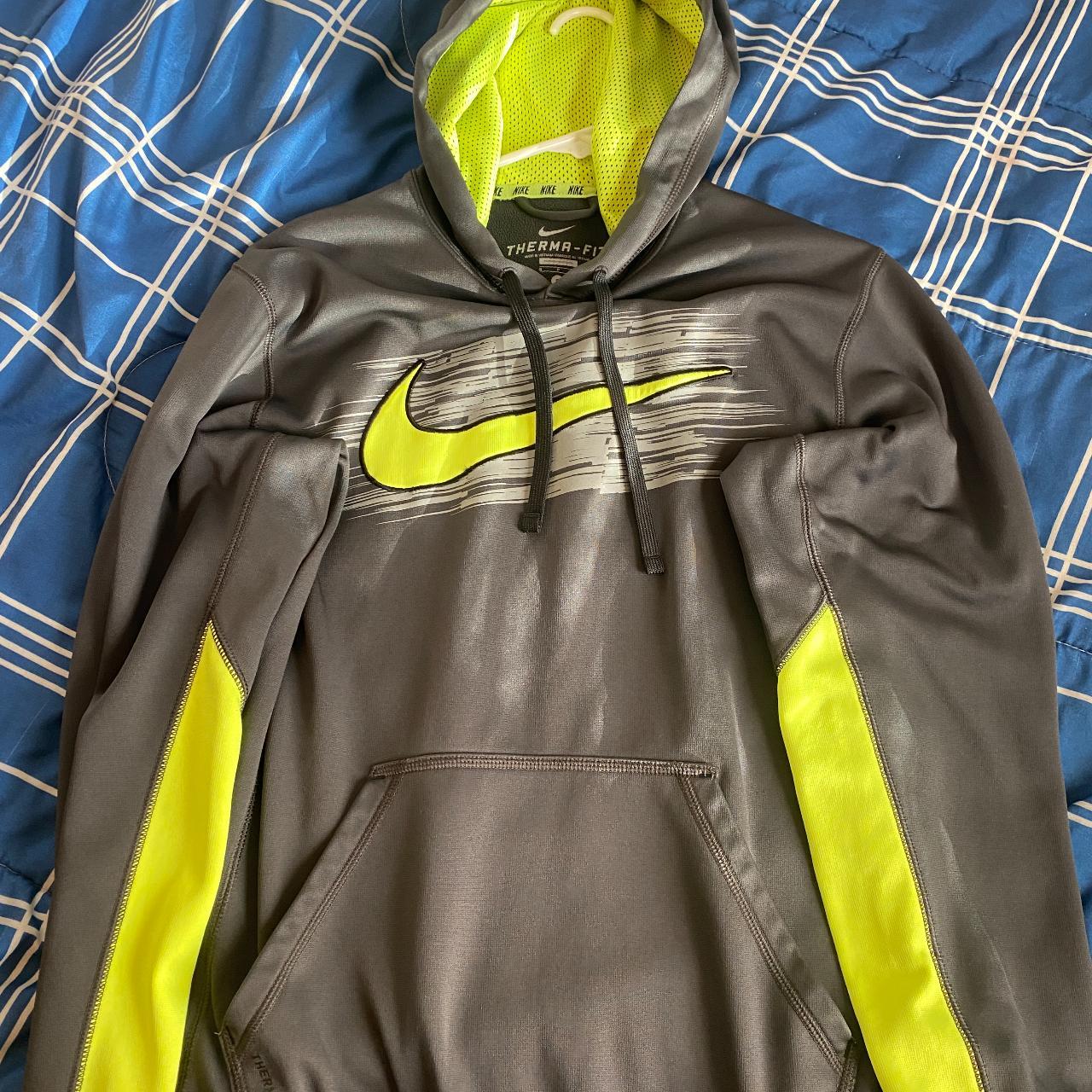 mens grey nike tape hoodie