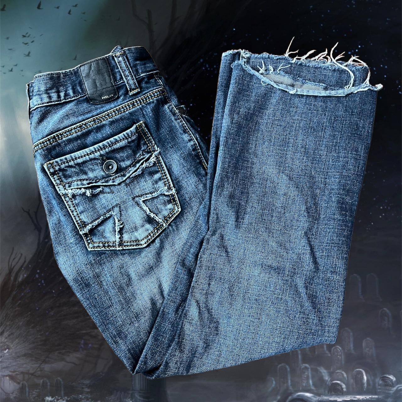 HELIX Cross Relaxed Bootcut Jeans 30x29 super tuff... - Depop