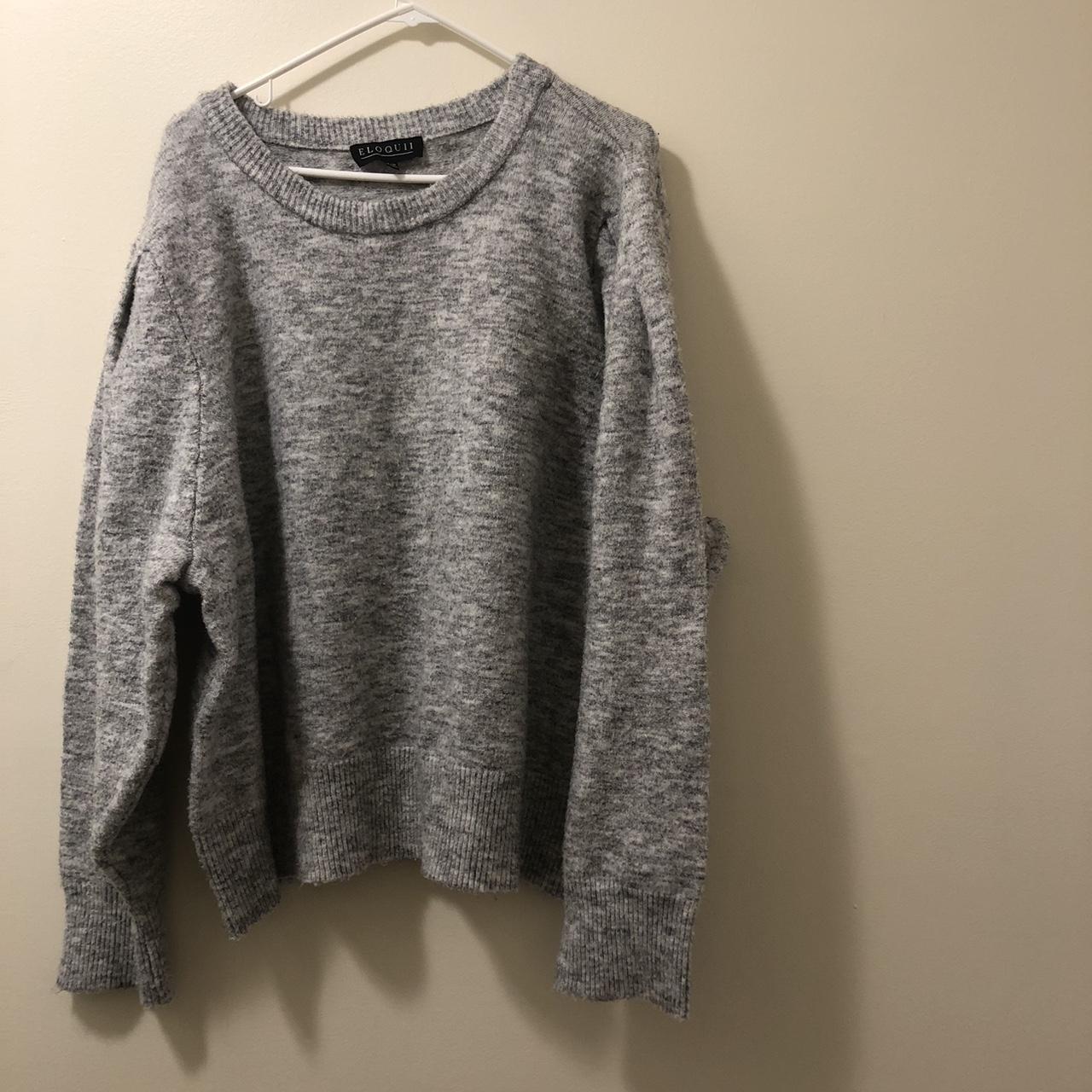 Eloquii Shoulder Puff Sweater - Depop