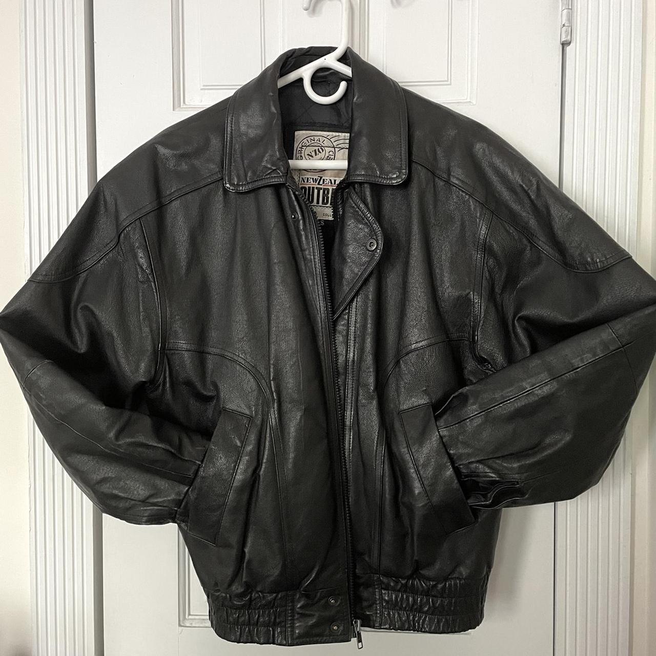 Vintage leather bomber jacket from New Zealand... - Depop